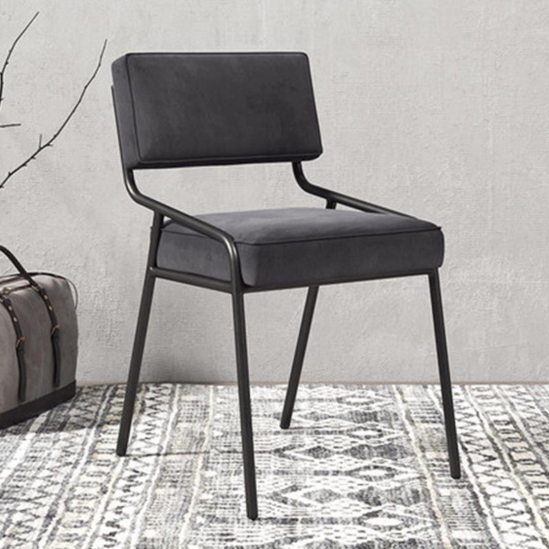 Contemporary Dining Chair Open Back Upholstered Chair in Matte Finish