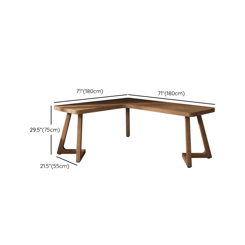 Contemporary Pine Writing Desk L-Shape Office Desk for Office