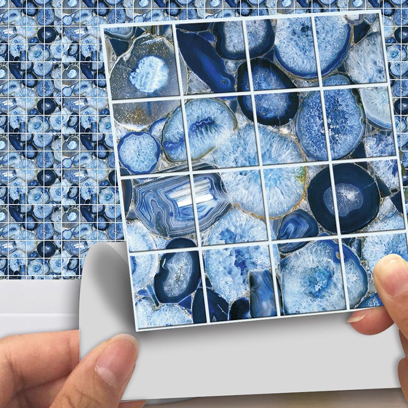 Blue Gem Look Wallpaper Panels Self-Adhesive Modern Living Room Wall Decor (30 Pieces)