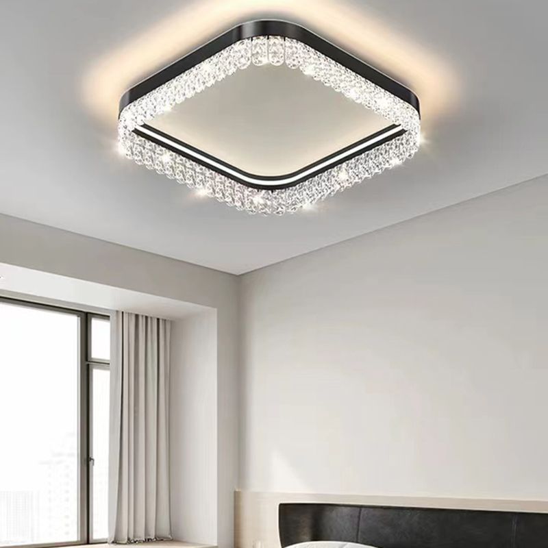 Crystal Geometric Flush Light Simplicity 1 Light Flush Ceiling Light Fixtures