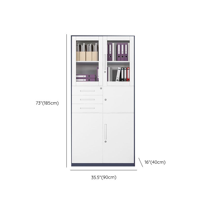 Contemporary File Cabinet Steel Frame Fire-Resistant File Cabinet