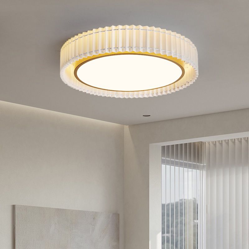 Modern Ceiling Light Fabric Ceiling Mount Light with Acrylic Shade for Bedroom