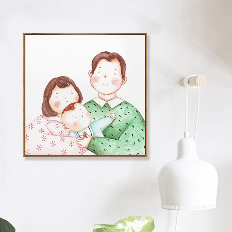 Textured Pastel Wall Art Kids Style Illustration Infant Canvas Print for Nursery