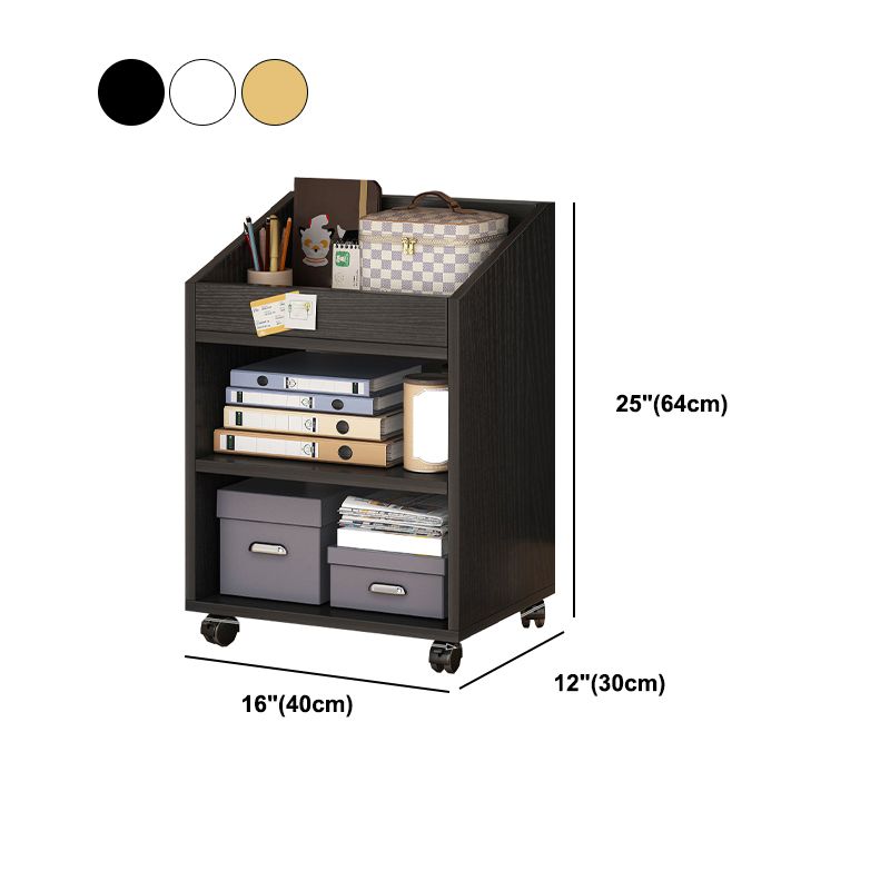 Manufactured Wood Geometric Bookshelf Modern Open Bookcase with Caster Wheels