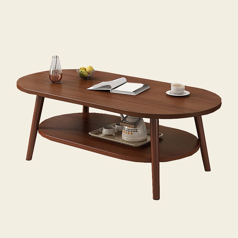 Modern Style Wooden 4-legs Base Top Coffee Table for Living Room