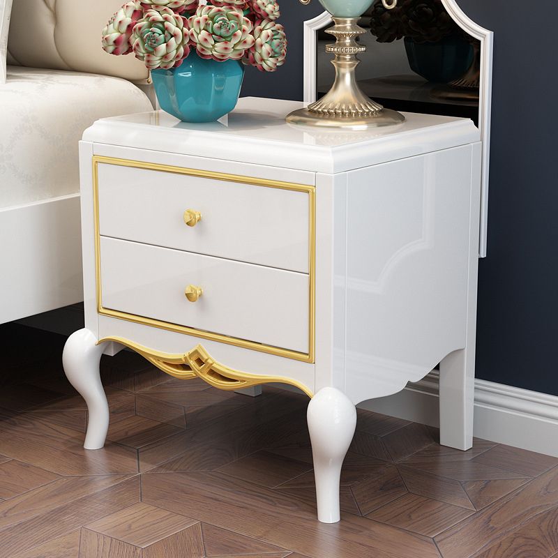 Traditional Bedside Cabinet Solid Wood Bed Nightstand with Legs