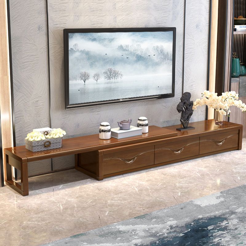 Contemporary Wood TV Console Close Storage TV Media Stand with Drawers for Living Room