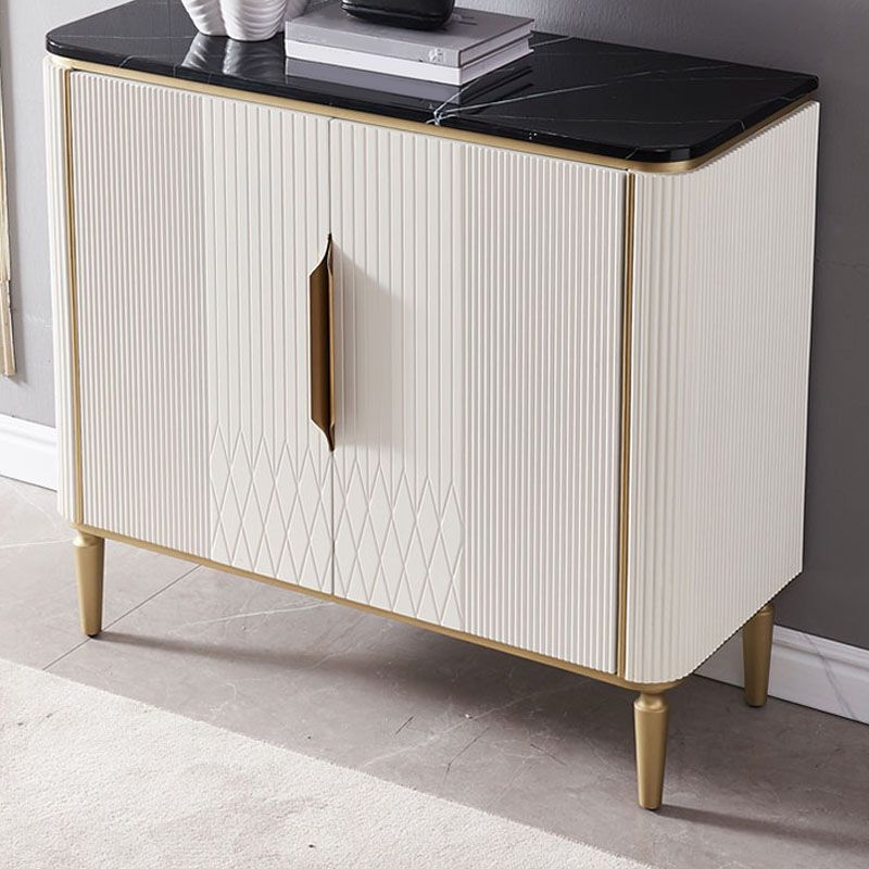 Glam Buffet Server Marble Dining Server with Doors for Dining Room