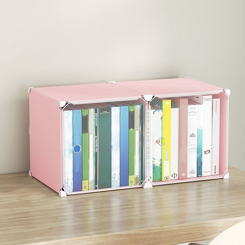 Contemporary Plastic Colorful Book Shelf Freestanding Cubby Storage Bookcase