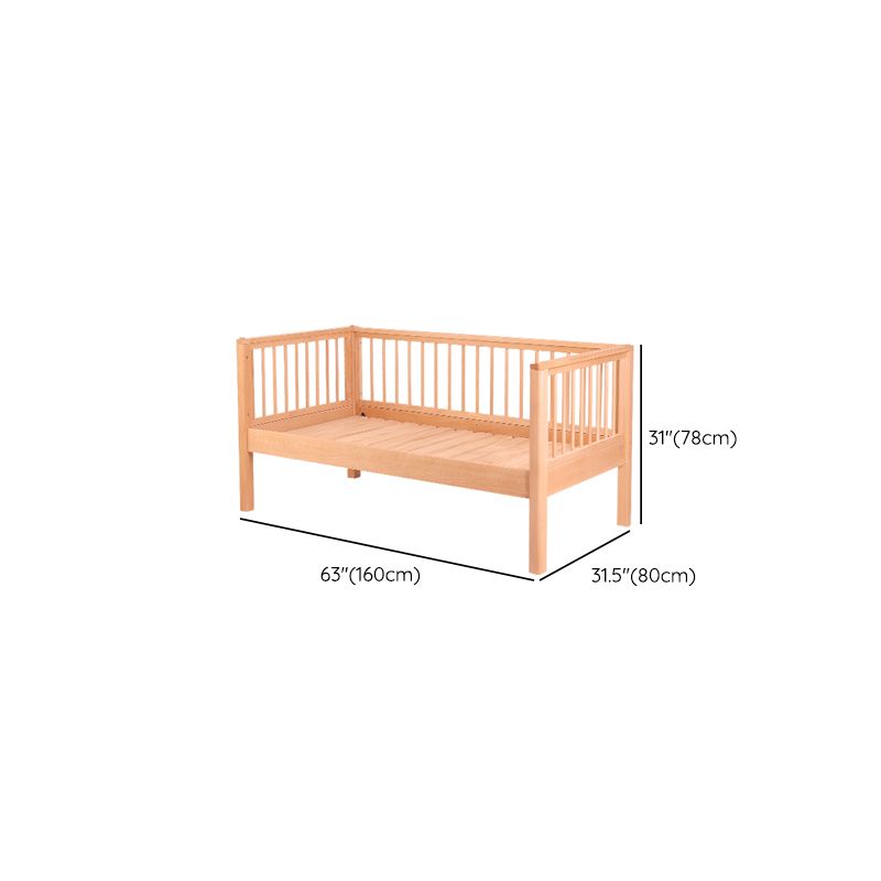 Beech Convertible Crib Height Adjustable Crib with Guardrail