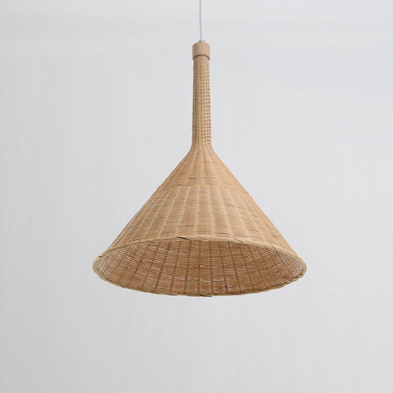 Lampada a soffitto conica ASIAN BAMBOO 1 TESTA LIFE APPENA DI PENDANTE LUCE PER TRUCAMENTO