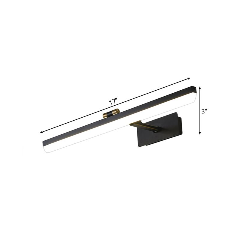 Metal Black Sconce Lamp Elongated LED Traditional Wall Mounted Vanity Light, 17"/38"/22.5" Wide