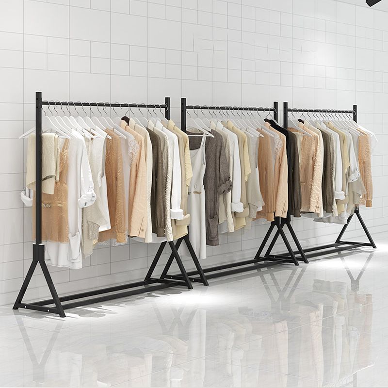 Modern Free Standing Solid Color Metal Coat Rack with Storage Shelving