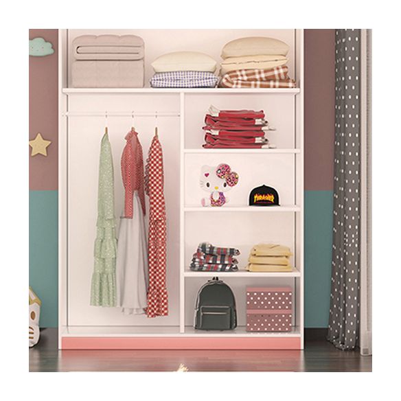 Animals Bedroom Armoire Wooden Kid's Wardrobe with Shelved and Door