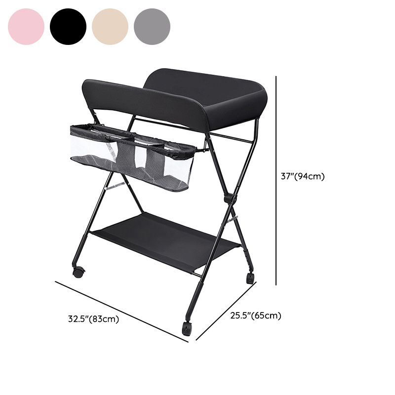 Modern Changing Table Metal Portable Baby Changing Table with  Shelf