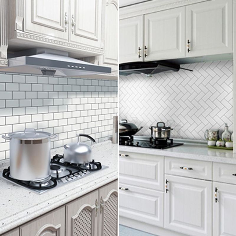 Peel and Stick Subway Tile Waterproof Plastic Rectangle Peel & Stick Tile for Kitchen