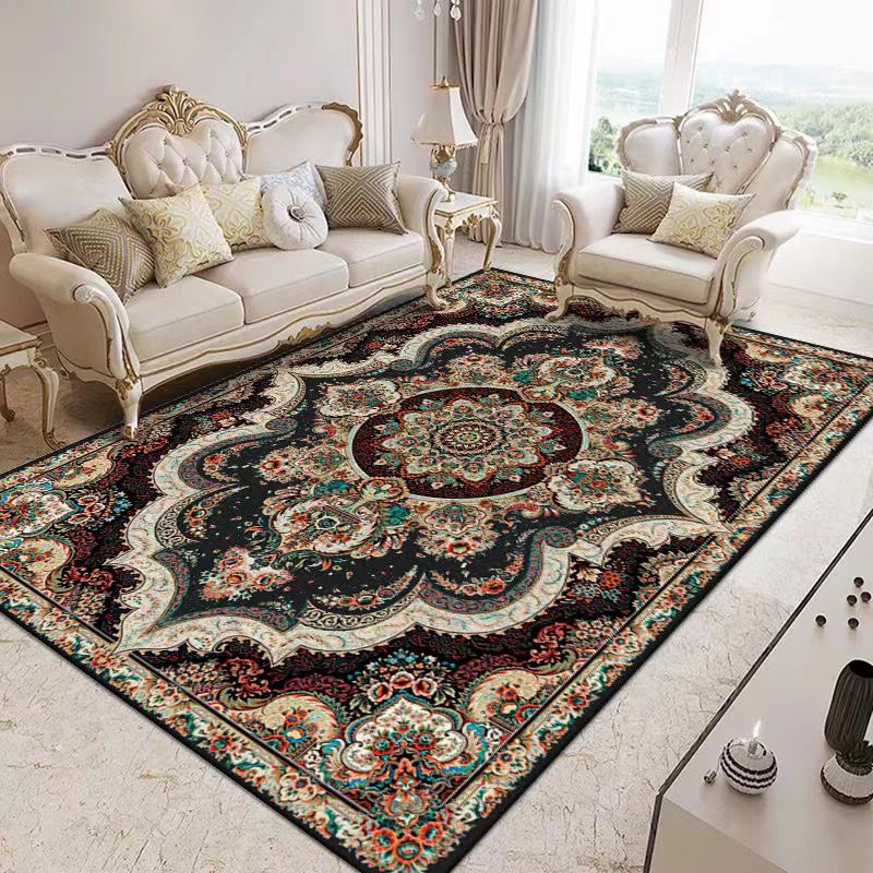 Tapis glam floral à imprimé tapis polyester du milieu du siècle tapis de support non glipt