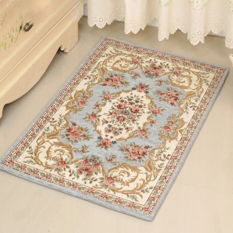 Fancy Living Room Rug Multi Colored Polypropylene Area Carpet Non-Slip Backing Easy Care Indoor Rug