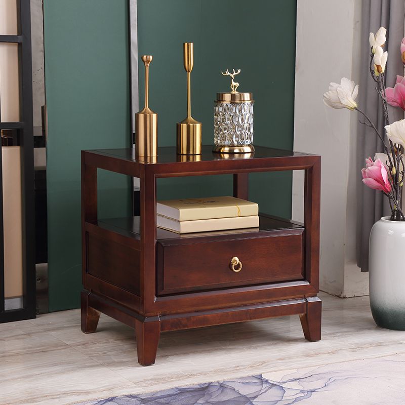 Traditional Nightstand Solid Wood Accent Table Nightstand with Drawer