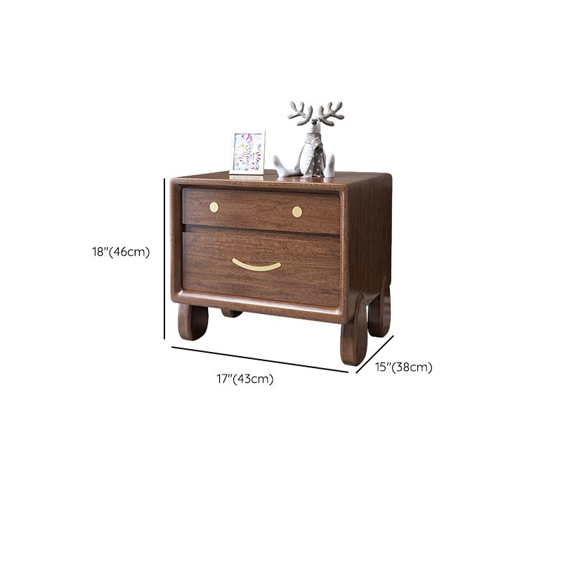 Storage Narrow Nightstand Flat Top Solid Wood Kids Bedside Table