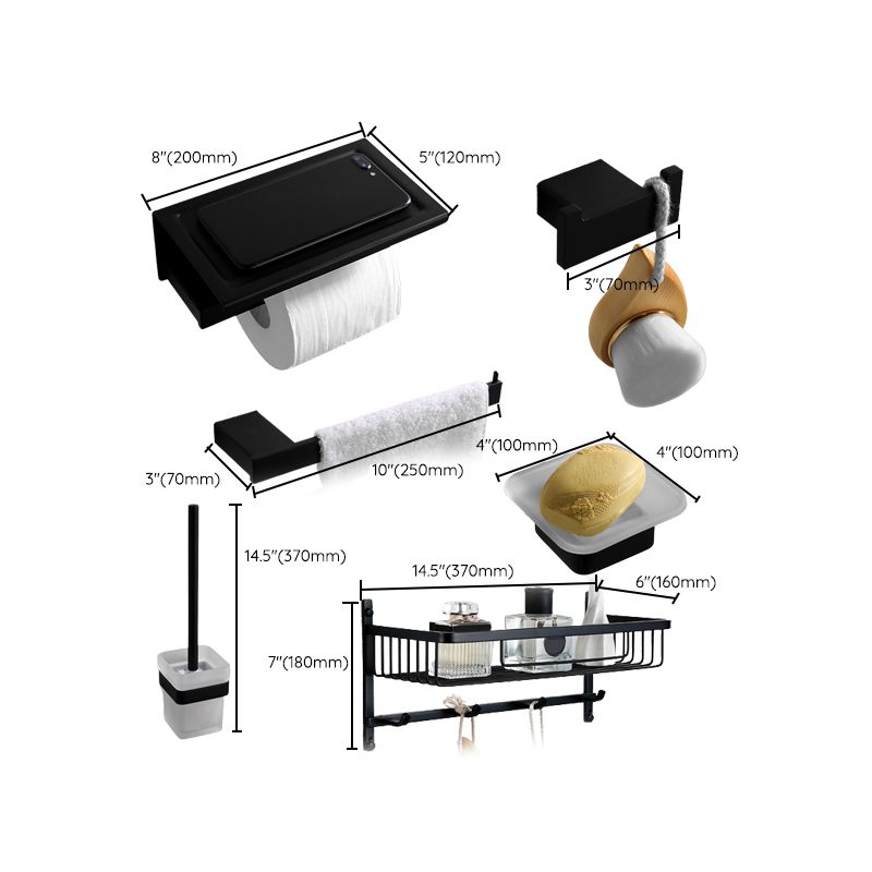 Contemporary Bathroom Accessory As Individual Or As a Set in Balck