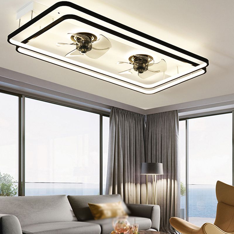 Nordic Geometric Fan Light Metal LED Flush Mount Light for Living Room