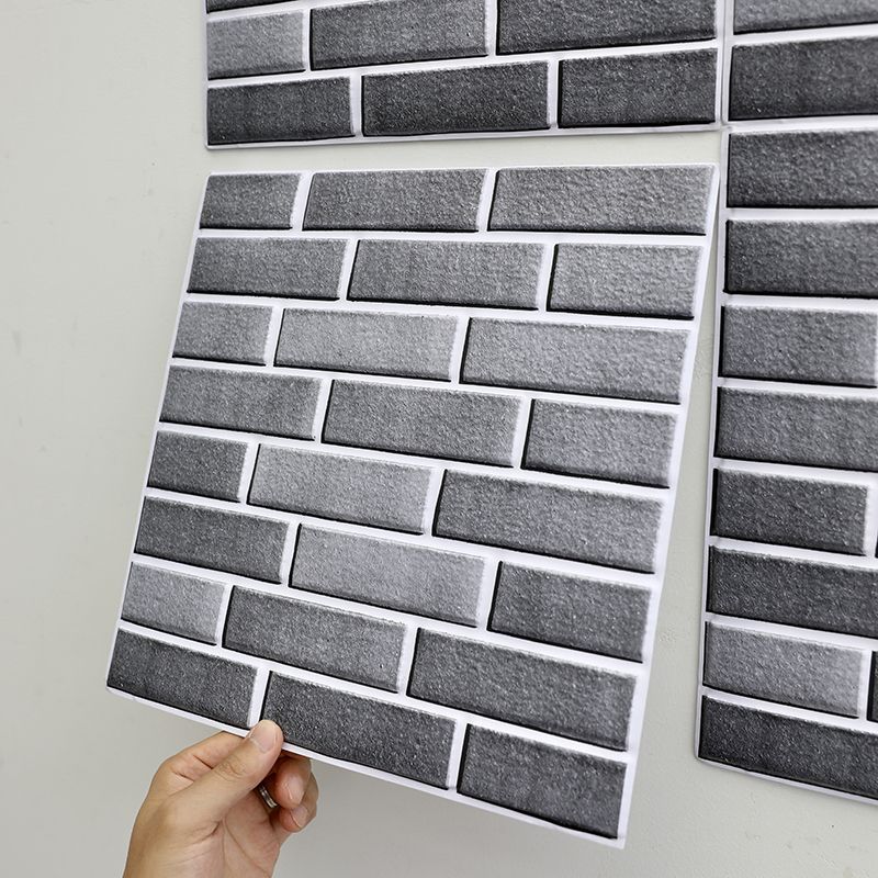 Modern Wall Panel Peel and Stick Brick Print Waterproof Wall Paneling