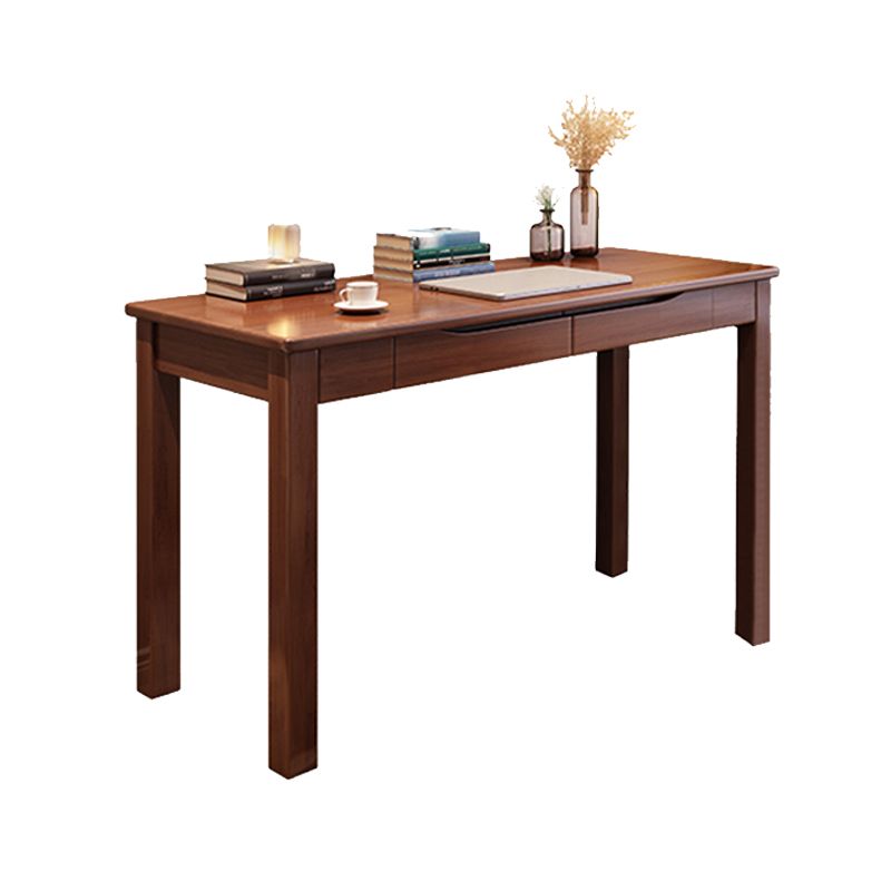 Modern Parsons Base Bedroom Office Desk Solid Wood Writing Desk with Drawers