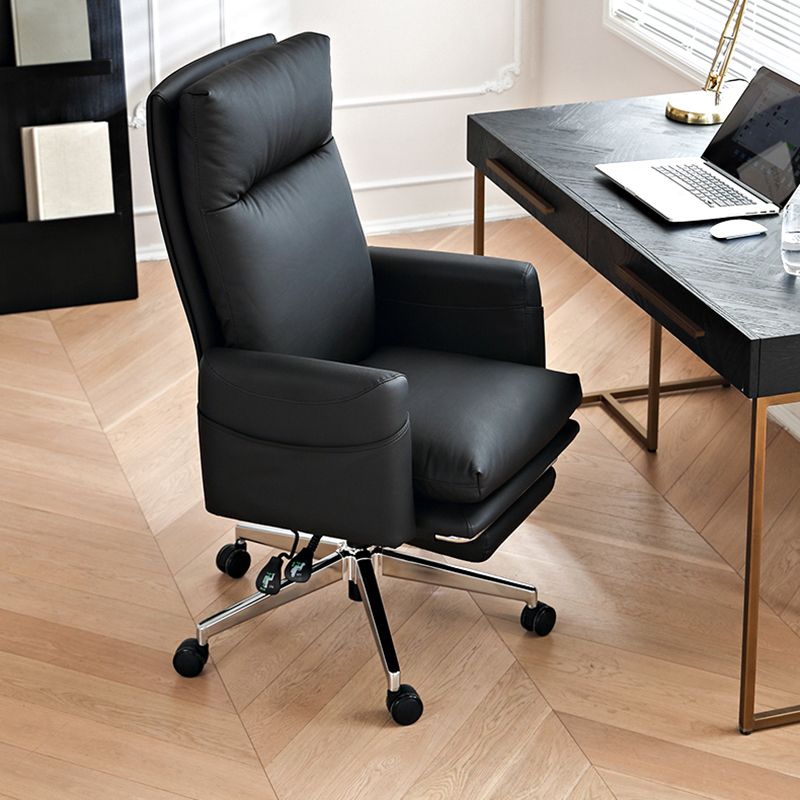 High Back Swivel Chair Modern Faux Leather Managers Chair with Arm