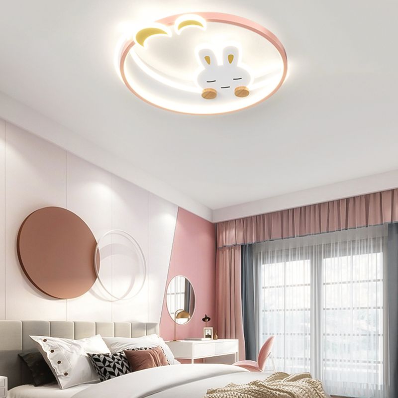 Rabbit Modern Minimalism Ceiling Light Bedroom Living Room Flush Mount Lamp