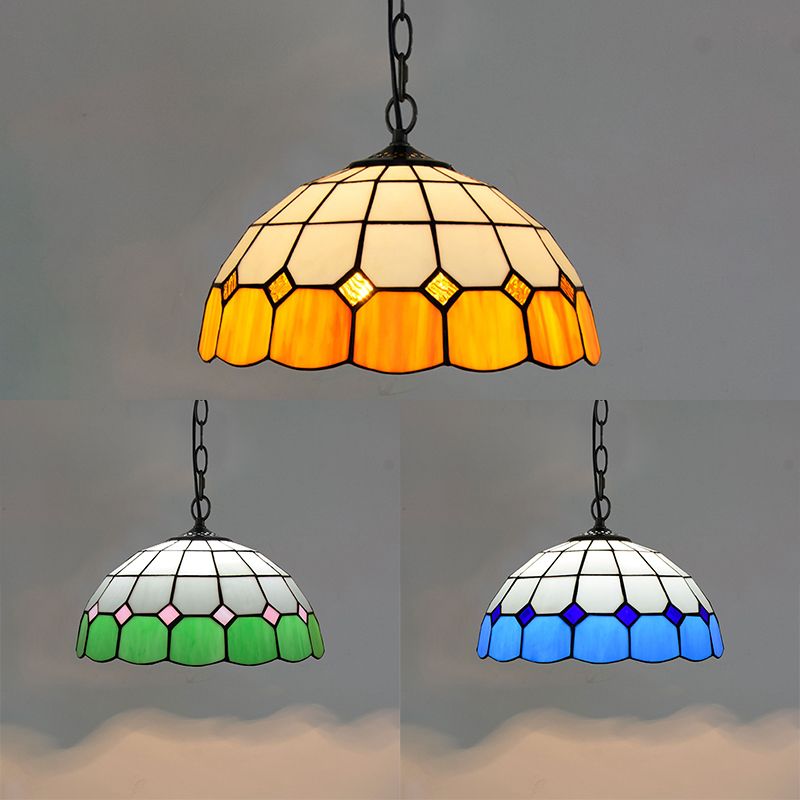 Kom vorm veelkleurige gebrandschilderd glas hanglampen barokke enkele hanger voor eetkamer