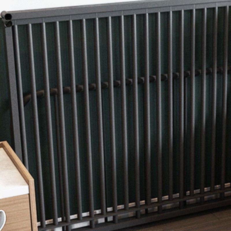 Industrial Metal No Theme Daybed Slat Open-Frame Daybed with Guardrail