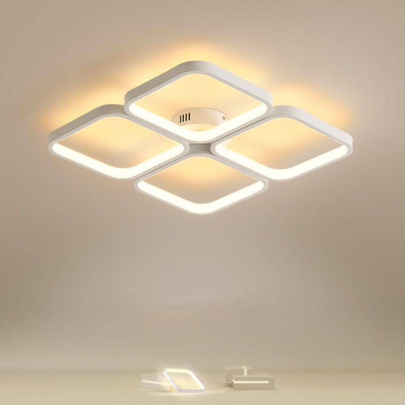 White Acrylic Ceiling Light in Modern Creative Style Geometric LED Flush Mount