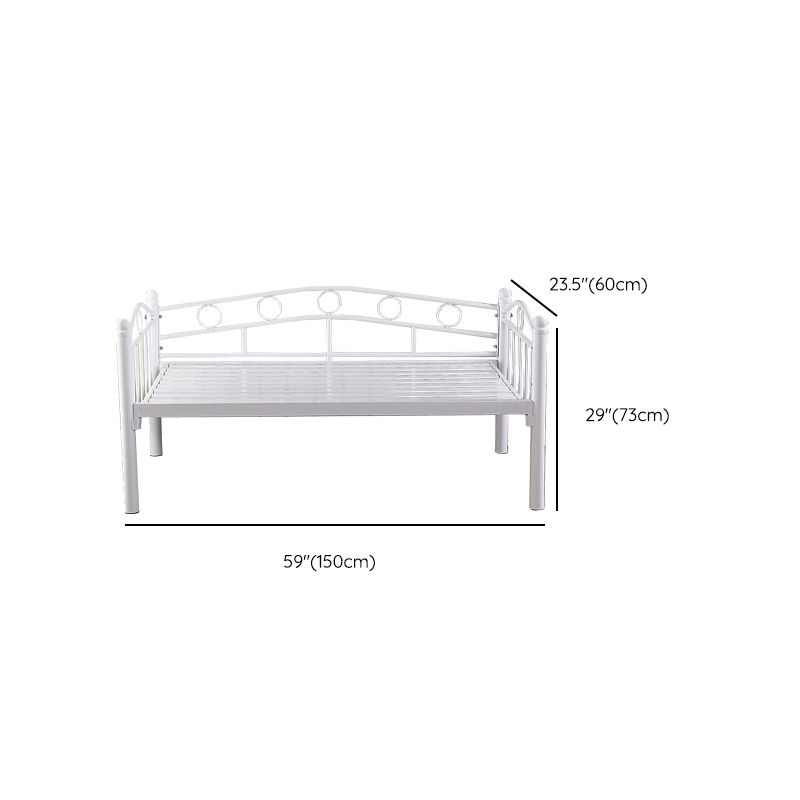 Metal Open Frame Bed with Detachable Guardrails Contemporary Kids Bed with Mattress