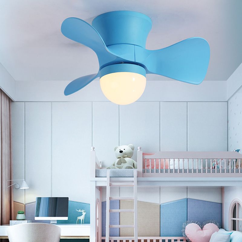 Nordic Style Ceiling Fan Lamp LED Round Shape Ceiling Fan Light for Children's Room