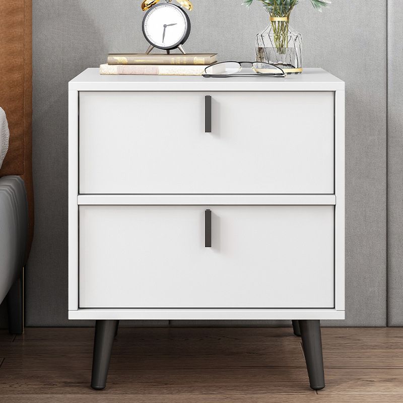 Contemporary Nightstand Faux Wood Bedside Cabinet for Bedroom