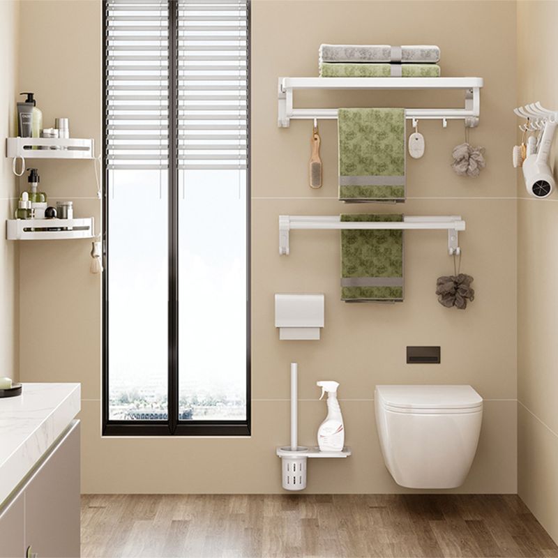 Modern Bathroom Hardware Set Towel Bar White Bath Shelf Bath Hardware Set