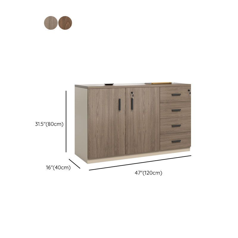 Traditional Wood Cabinet Locking Drawers and Adjustable Storage Shelves File Cabinet