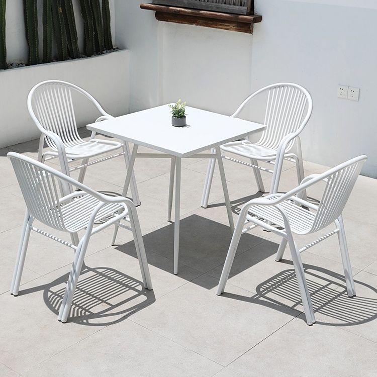 Outdoor Metal Frame Patio Table Contemporary Water Resistant Coffee Table