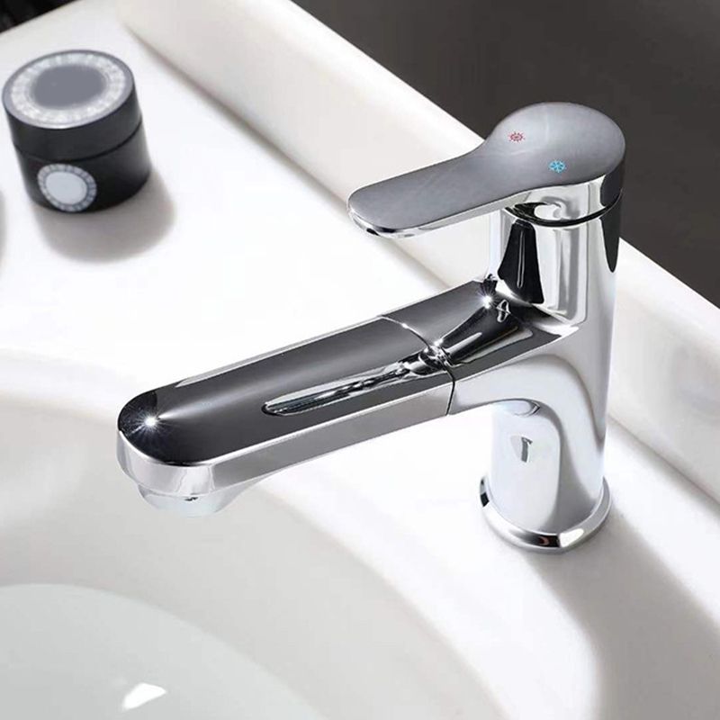 Contemporary Pull-out Faucet Single Lever Handle Faucet for Bathroom