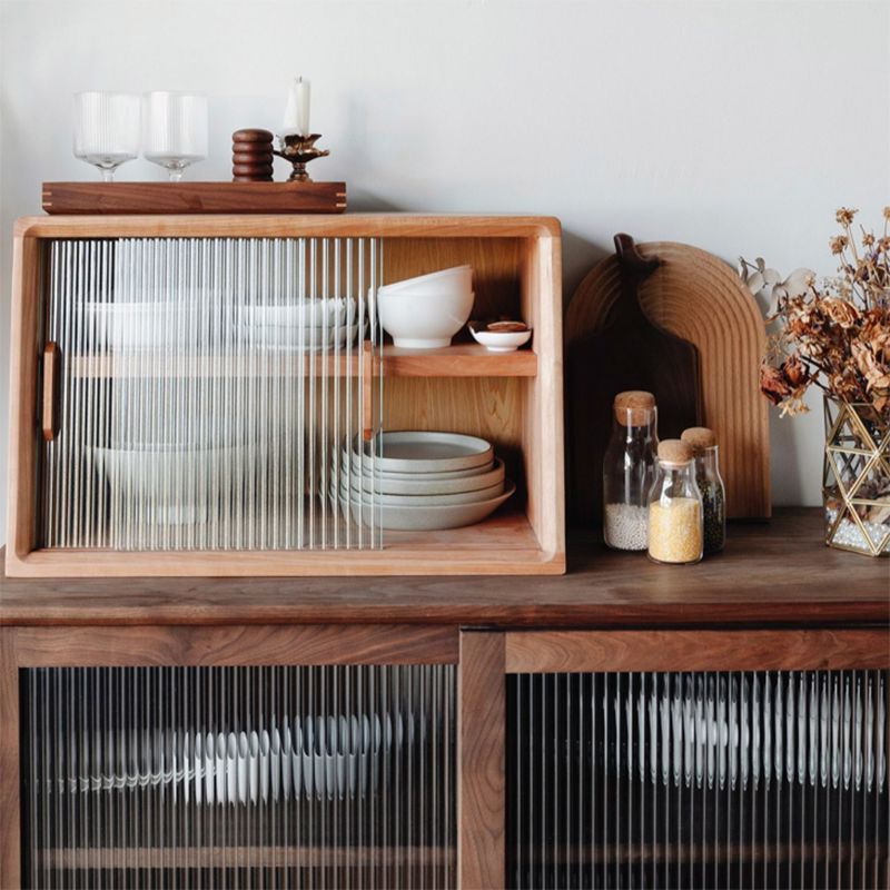 Contemporary Sideboard Cherry Sideboard Cabinet with Doors for Kitchen