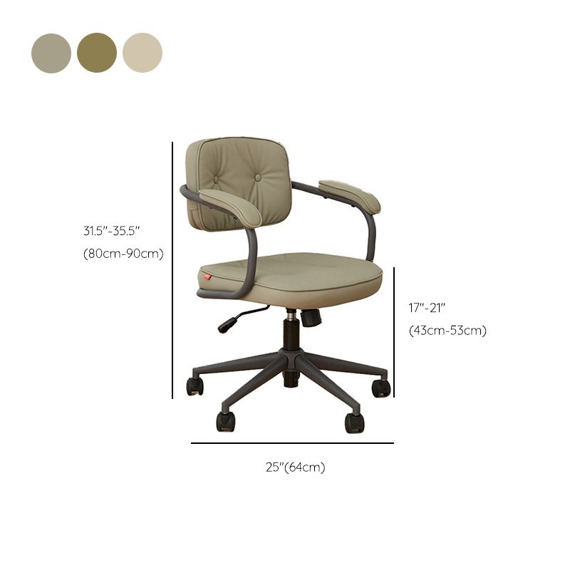 Modern Padded Arms Office Chair Tilt Mechanism Leather No Distressing Ergonomic Chair