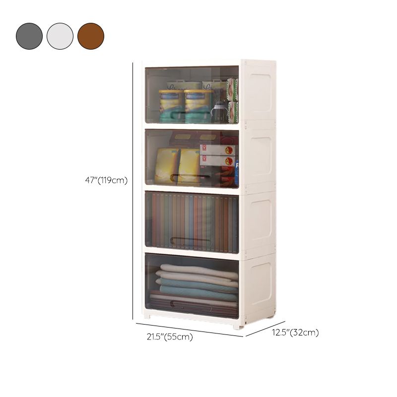 Contemporary Wardrobe Closet Plastic Kid's Wardrobe with Flap Drawers