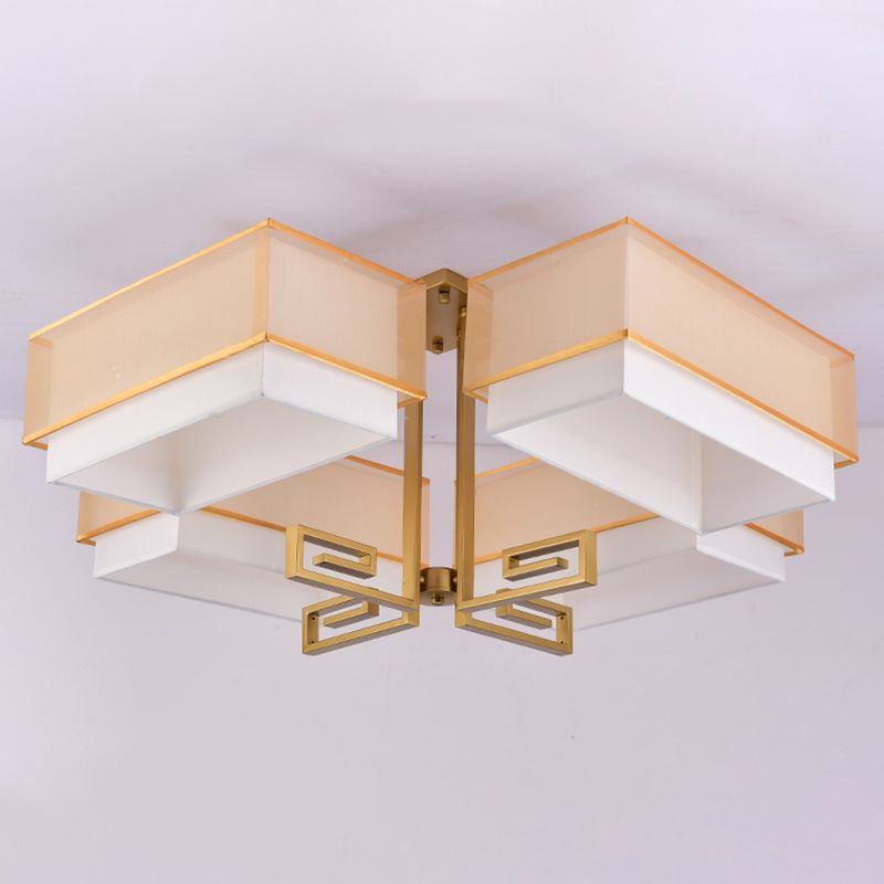 New Chinese Style Iron Ceiling Light Square Shape Ceiling Lamp for Living Room