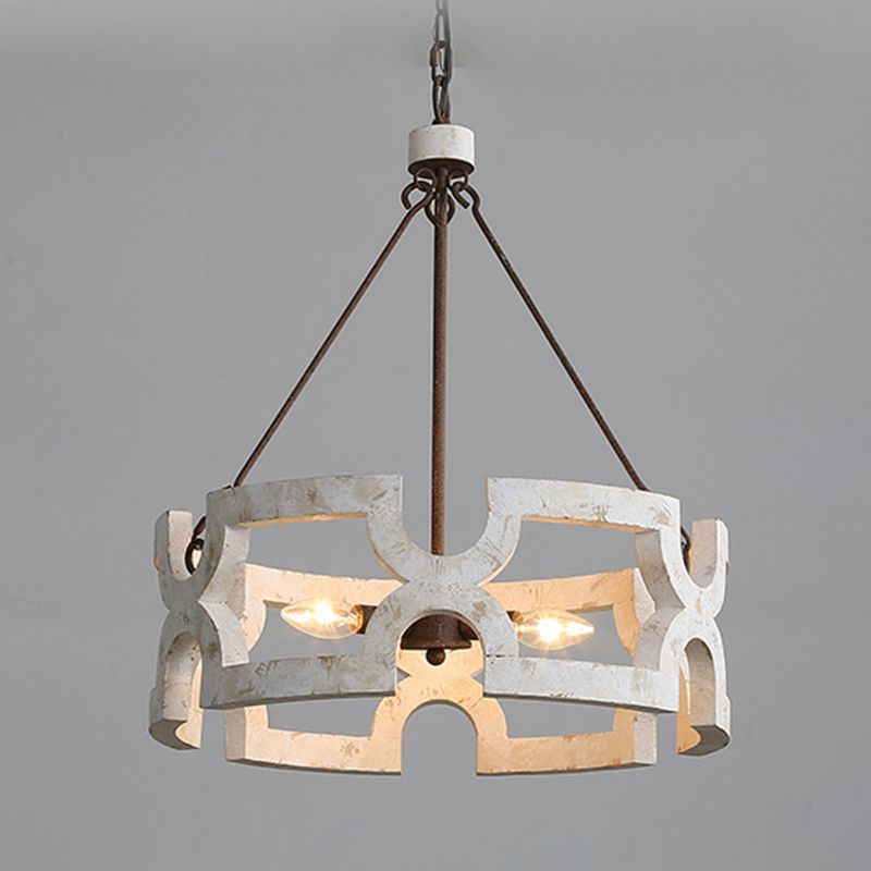 3-LIGHTS BOIS AGED CHAUDED CHANDELIER LEIL RUST STYLE INDUSTRIEL CAFE ÉCLAIRAGE ALIMENTATION DES PAQUIRES AVEC RÉGLABLE