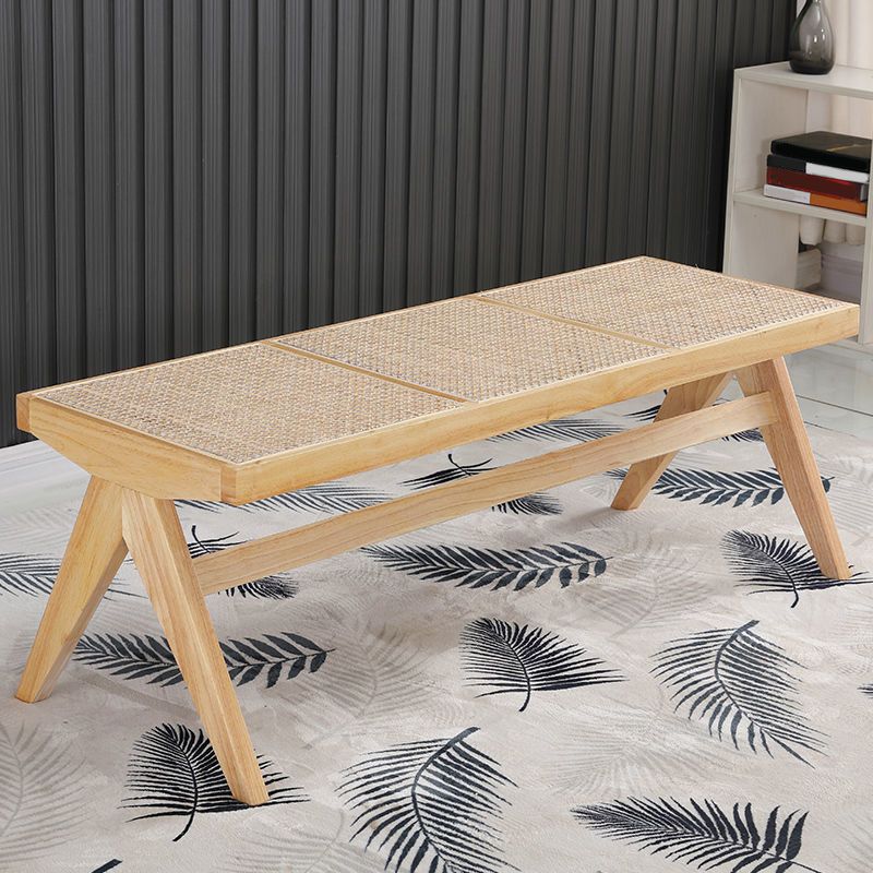 15 Inch Wide Modern Entryway Bench Wood Seating Bench with Legs