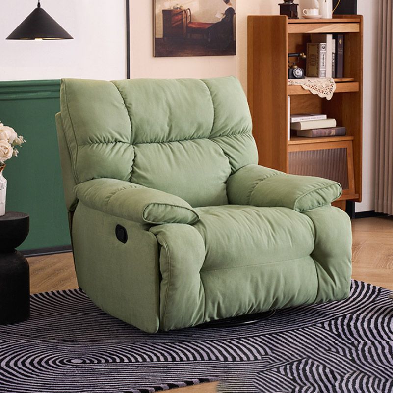 Solid Color Swivel Rocker Standard Recliner Microsuede Recliner Chair