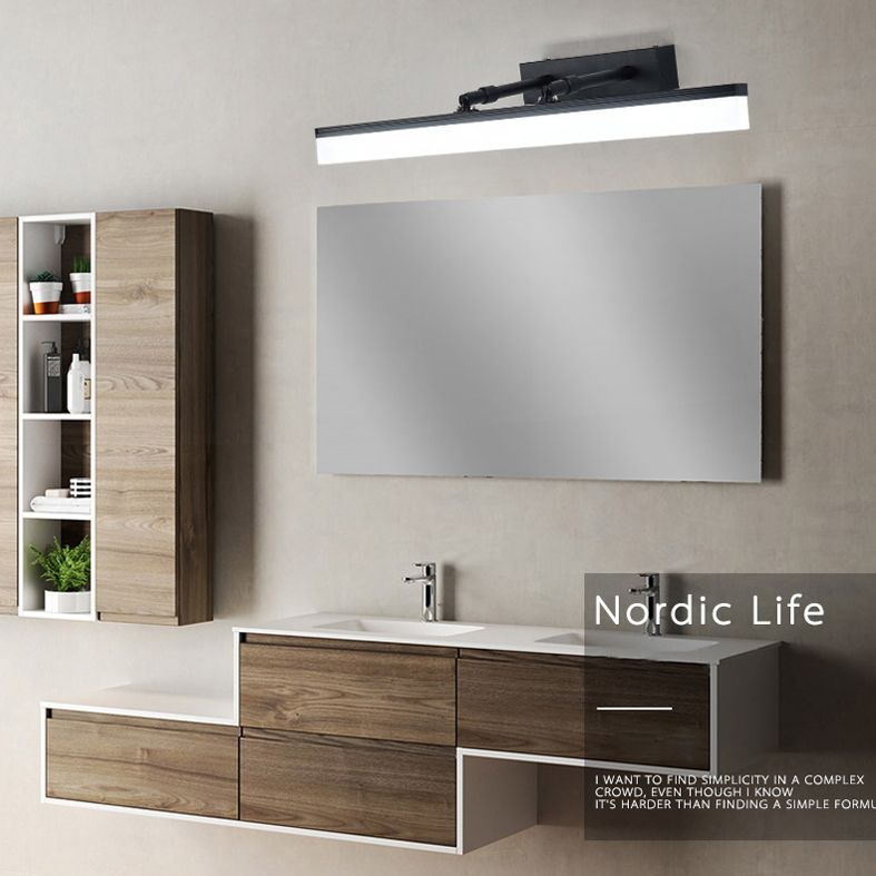 Modern Minimalist Style Rectangular Wall Mounted Mirror Front Acrylic Vanity Lighting Fixtures for Bathroom