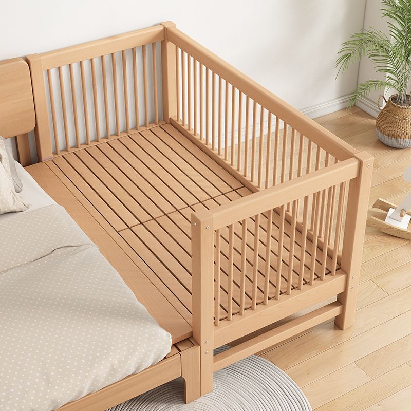 Solid Wood Nursery Bed 39.4" High Natural Convertible Baby Crib