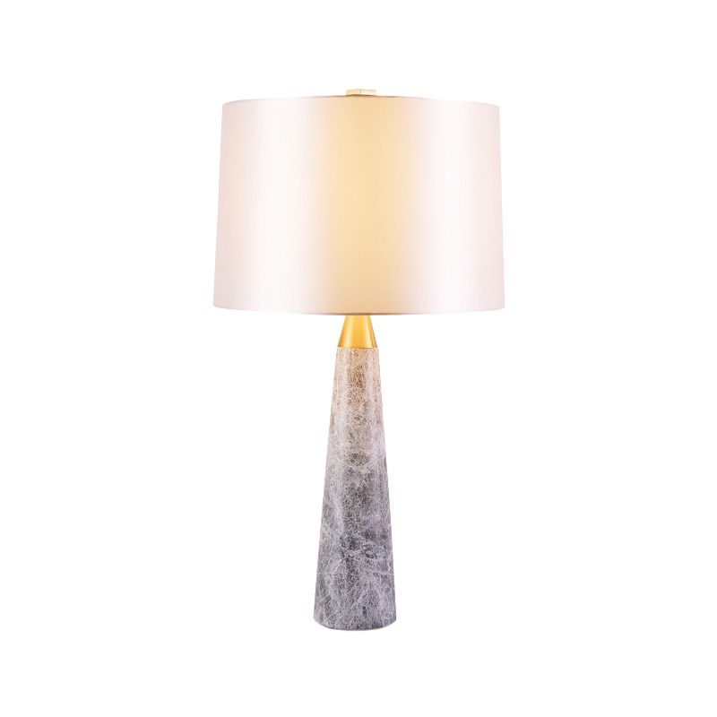 Tissu tambour de forme d'étude lampe modernistique 1 tête d'éclairage de tâche blanc avec la base en marbre